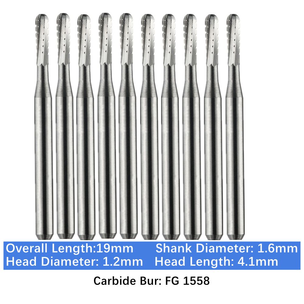Vakker Dental Carbide Burs FG 1558 Friction Grip 10/pk