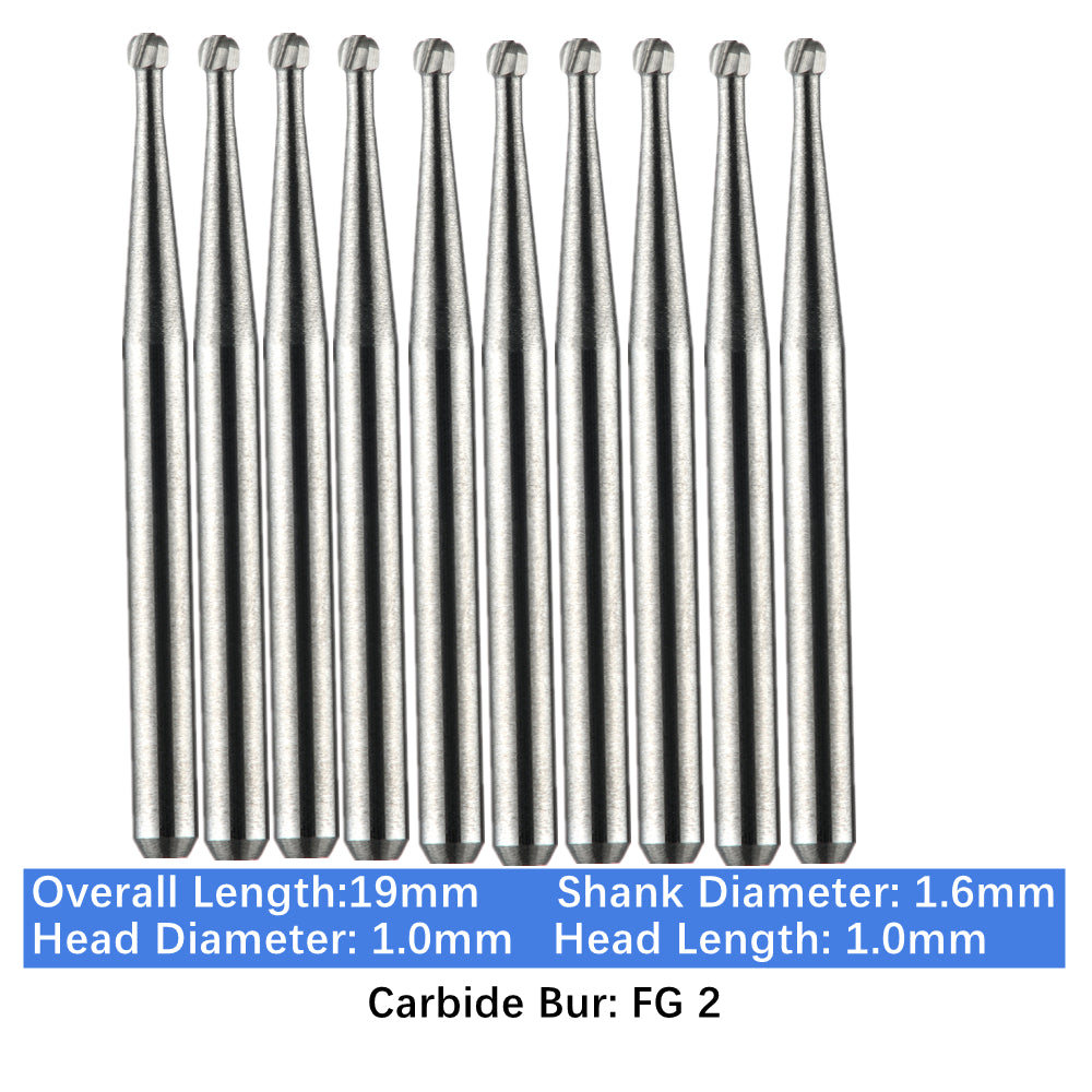 Vakker Dental Carbide Burs FG 2 Friction Grip 10/pk