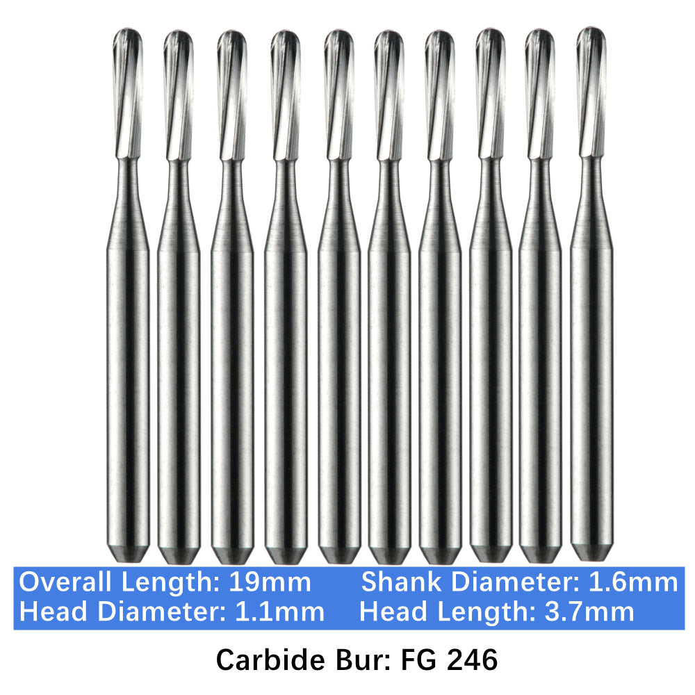 Vakker Dental Carbide Burs FG 246 Friction Grip 10/pk