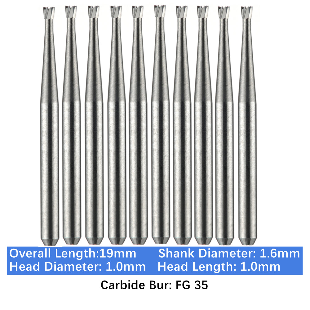 Vakker Dental Carbide Burs FG 35 Friction Grip 10/pk