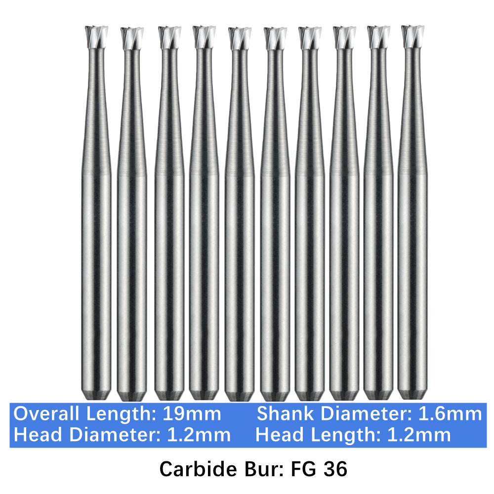 Vakker Dental Carbide Burs FG 36 Friction Grip 10/pk