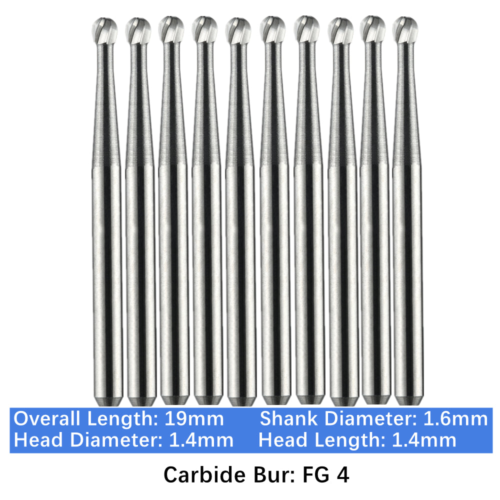 Vakker Dental Carbide Burs FG 4 Friction Grip 10/pk