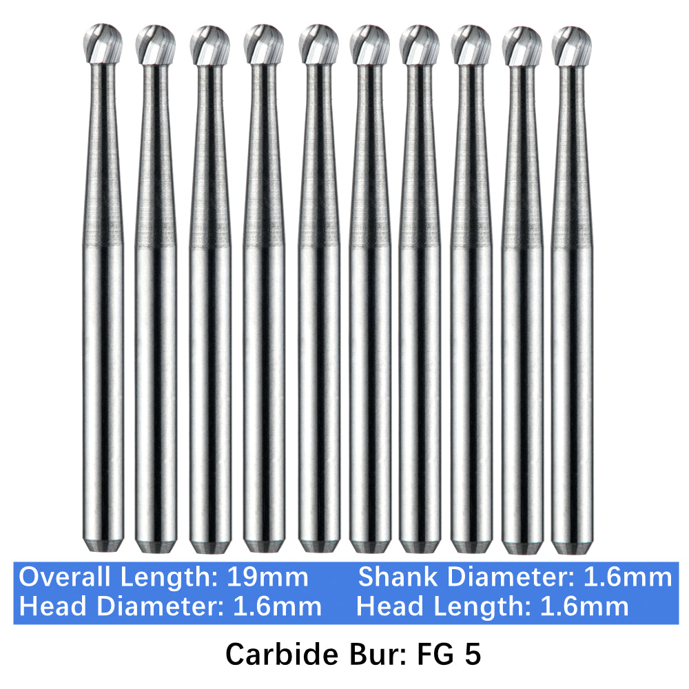 Vakker Dental Carbide Burs FG 5 Friction Grip 10/pk