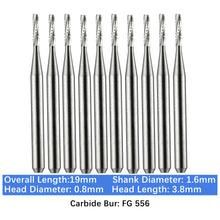 Load image into Gallery viewer, Vakker Dental Carbide Burs FG 556 Friction Grip 10/pk
