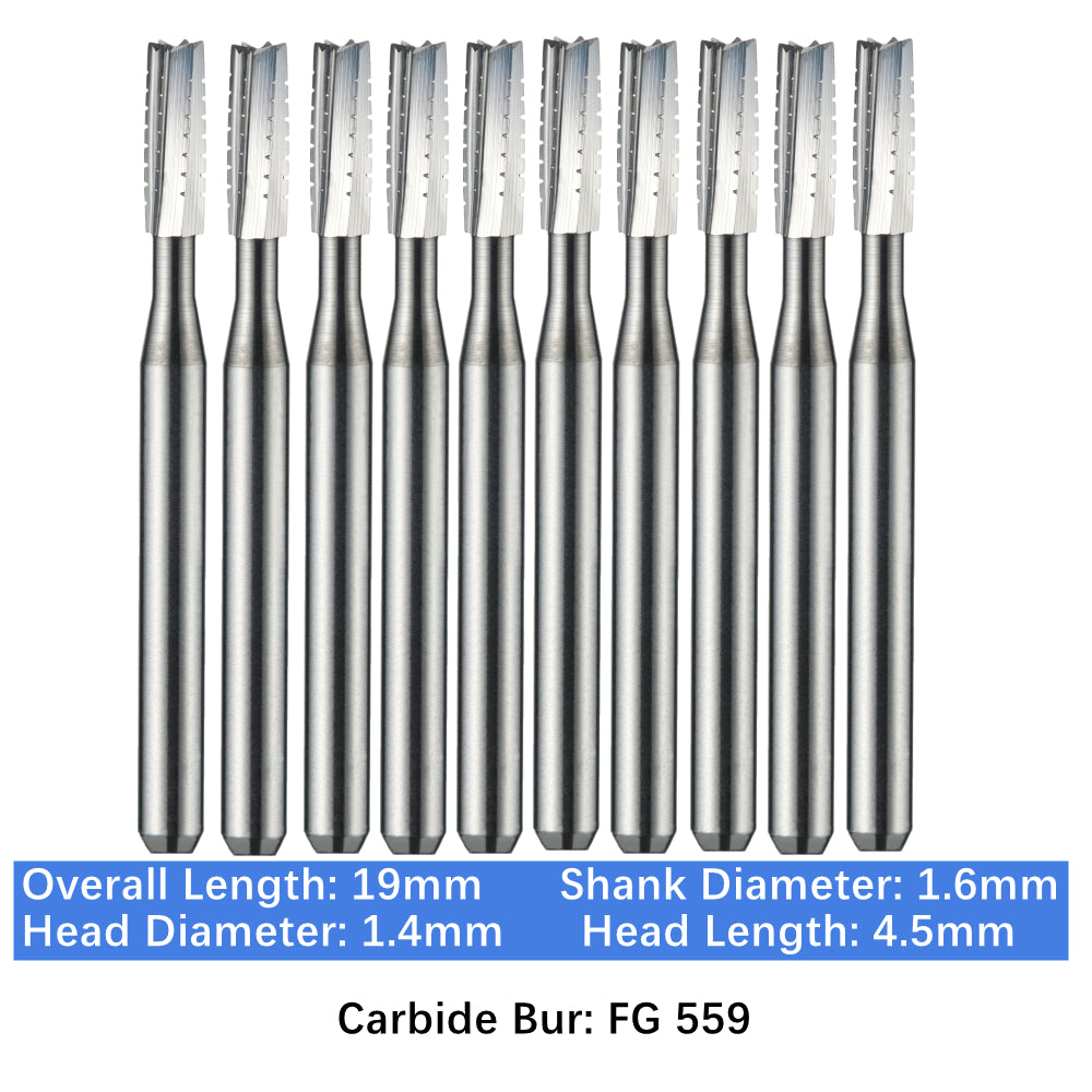 Vakker Dental Carbide Burs FG 559 Friction Grip 10/pk