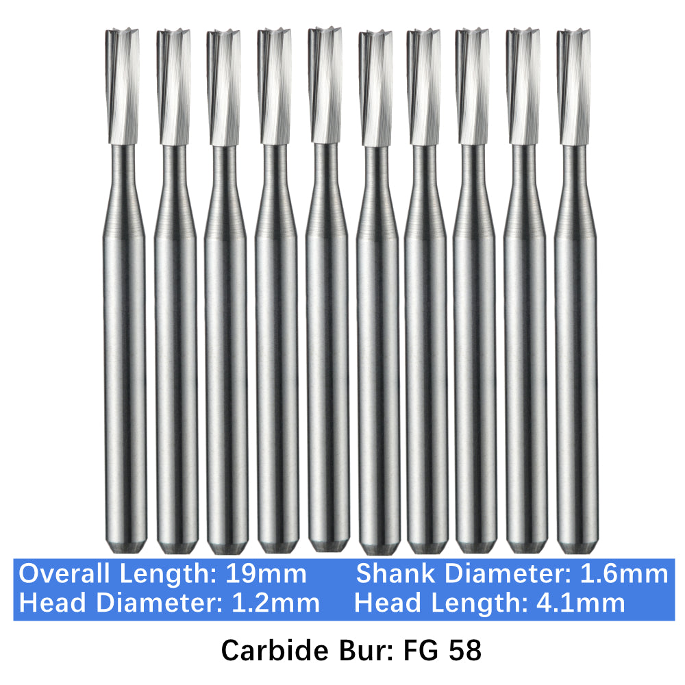 Vakker Dental Carbide Burs FG 58 Friction Grip 10/pk