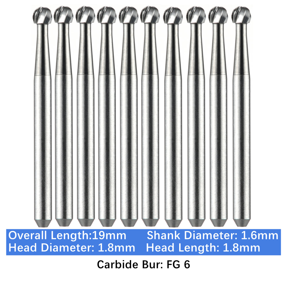 Vakker Dental Carbide Burs FG 6 Friction Grip 10/pk