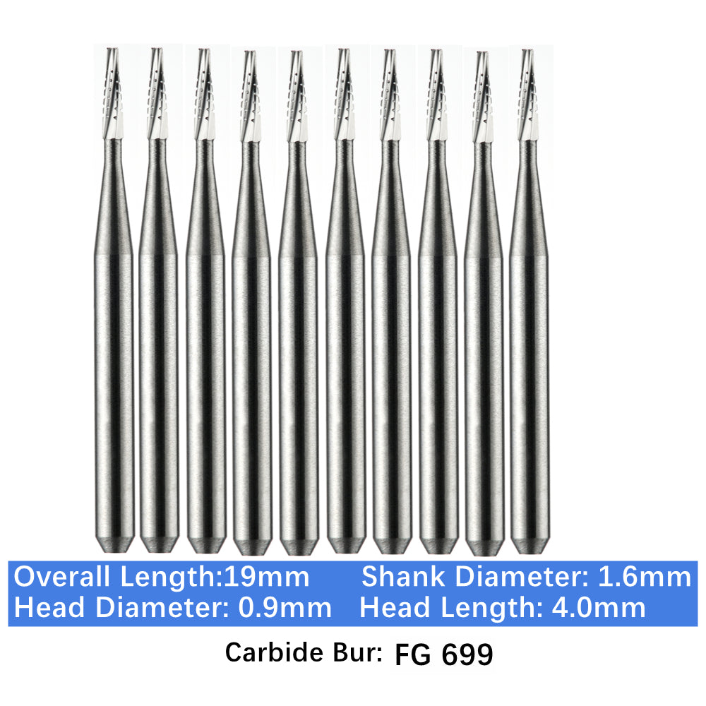 Vakker Dental Carbide Burs FG 699 Friction Grip 10/pk