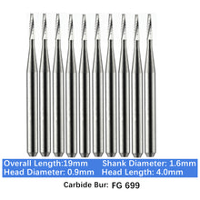 Load image into Gallery viewer, Vakker Dental Carbide Burs FG 699 Friction Grip 10/pk
