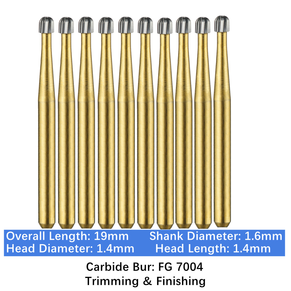 Vakker Dental Carbide Burs Trimming & Finishing T&F FG-7004 Friction Grip 10/pk