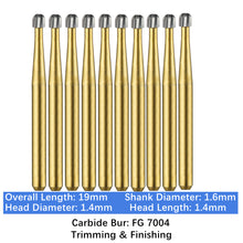 Load image into Gallery viewer, Vakker Dental Carbide Burs Trimming &amp; Finishing T&amp;F FG-7004 Friction Grip 10/pk
