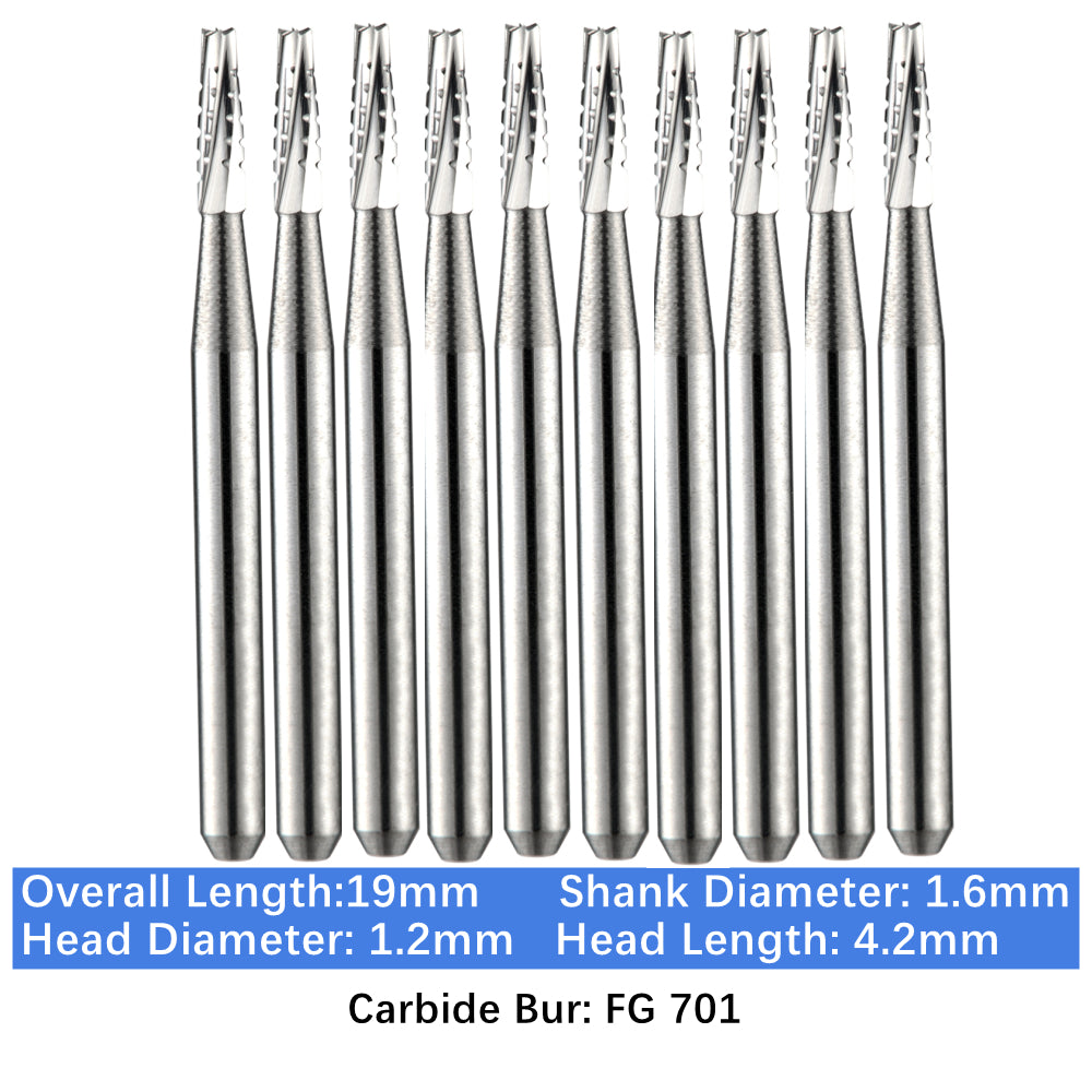 Vakker Dental Carbide Burs FG 701 Friction Grip 10/pk