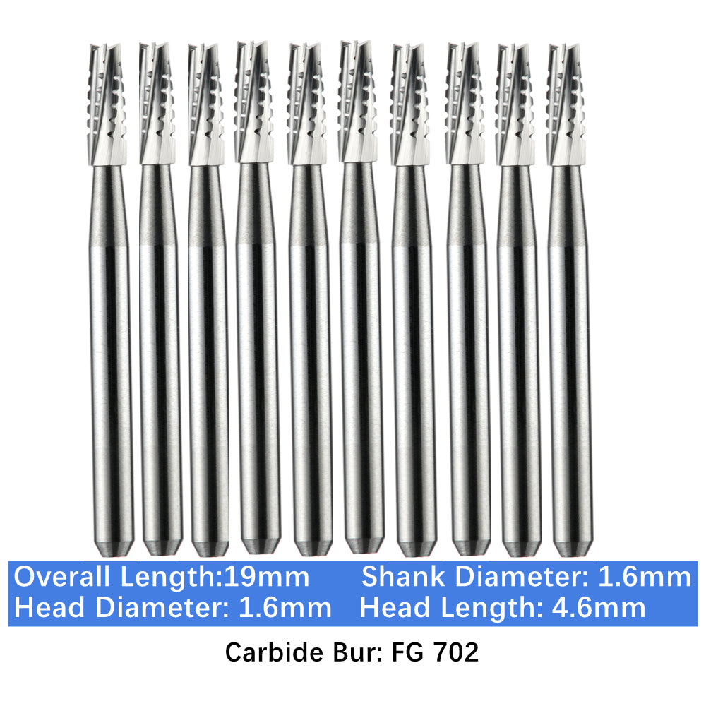 Vakker Dental Carbide Burs FG 702 Friction Grip 10/pk