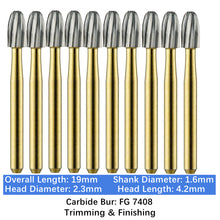 Load image into Gallery viewer, Vakker Dental Carbide Burs Trimming &amp; Finishing T&amp;F FG-7408 Friction Grip 10/pk
