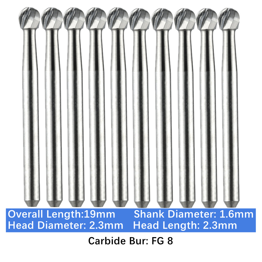 Vakker Dental Carbide Burs FG 8 Friction Grip 10/pk