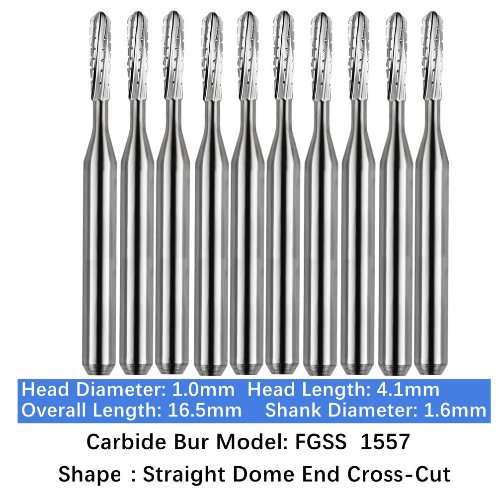 Vakker Dental Carbide Burs FG, Short Shank SS 1557 Friction Grip 10/pk