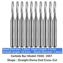 Load image into Gallery viewer, Vakker Dental Carbide Burs FG, Short Shank SS 1557 Friction Grip 10/pk
