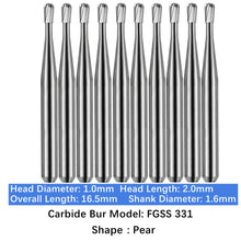 Load image into Gallery viewer, Vakker Dental Carbide Burs FG, Short Shank SS 331 Friction Grip 10/pk
