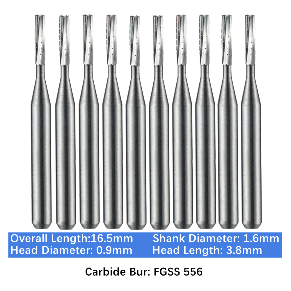 Vakker Dental Carbide Burs FG, Short Shank SS 556 Friction Grip 10/pk