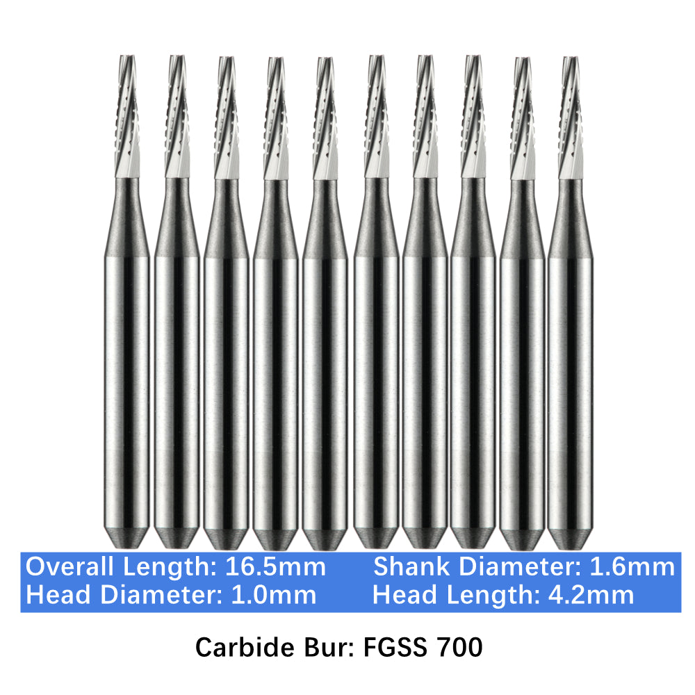 Vakker Dental Carbide Burs FG, Short Shank SS 700 Friction Grip 10/pk