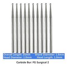 Load image into Gallery viewer, Vakker Dental Carbide Burs FG, SURG Surgical 2 Friction Grip 10/pk
