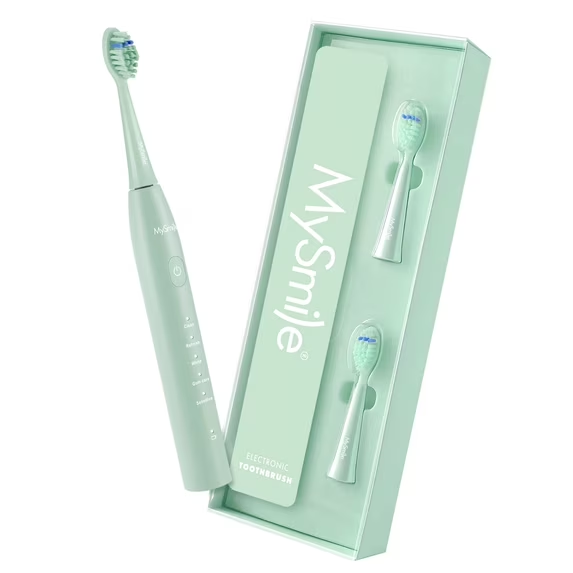 MySmile DY156 Sonic Electric Toothbrush with 3 Brush Heads for Adults, Rechargeable Battery Toothbrush, 2 Mins 5 Modes Smart Timer, 45000VPM, On Charge for 60 Days