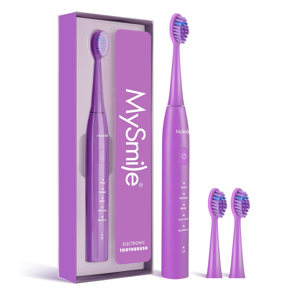 MySmile DY156 Sonic Electric Toothbrush with 3 Brush Heads for Adults, Rechargeable Battery Toothbrush, 2 Mins 5 Modes Smart Timer, 45000VPM, On Charge for 60 Days