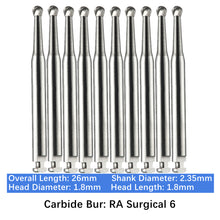 Load image into Gallery viewer, Vakker Dental Carbide Burs Latch Type RA SURG Surgical 6, 10pc/pk
