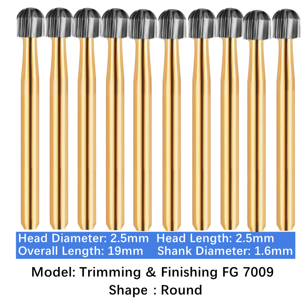 Vakker Dental Carbide Burs Trimming & Finishing T&F FG-7009 Friction Grip 10/pk