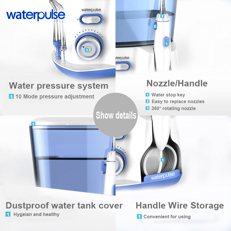 800ml Waterpulse Water Flosser Oral Irrigator Jet Pick Teeth Cleaner Floss