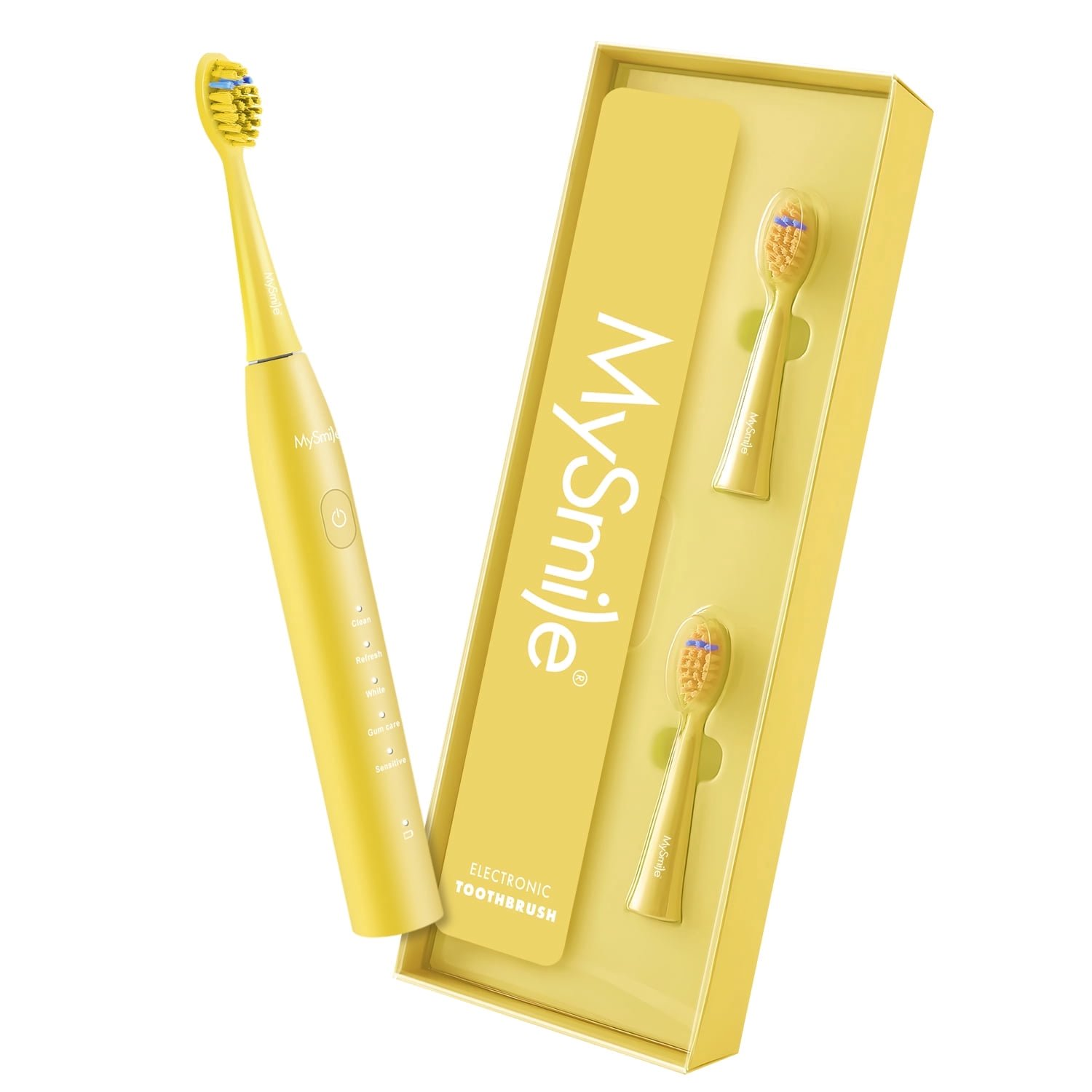 MySmile DY156 Sonic Electric Toothbrush with 3 Brush Heads for Adults, Rechargeable Battery Toothbrush, 2 Mins 5 Modes Smart Timer, 45000VPM, On Charge for 60 Days