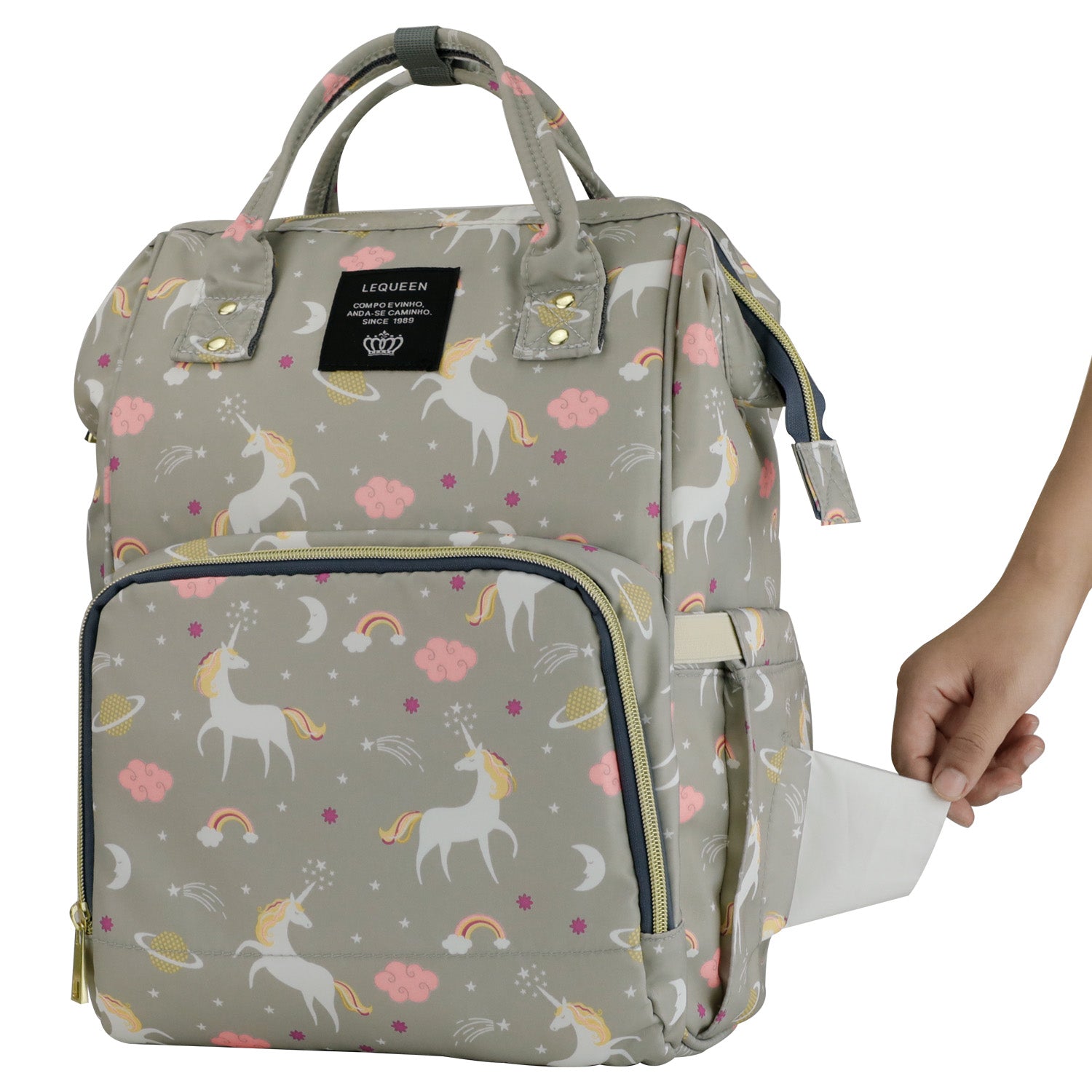 LEQUEEN Baby Nappy Diaper Bag Mummy Large Sports Travel Backpack Wooterproof