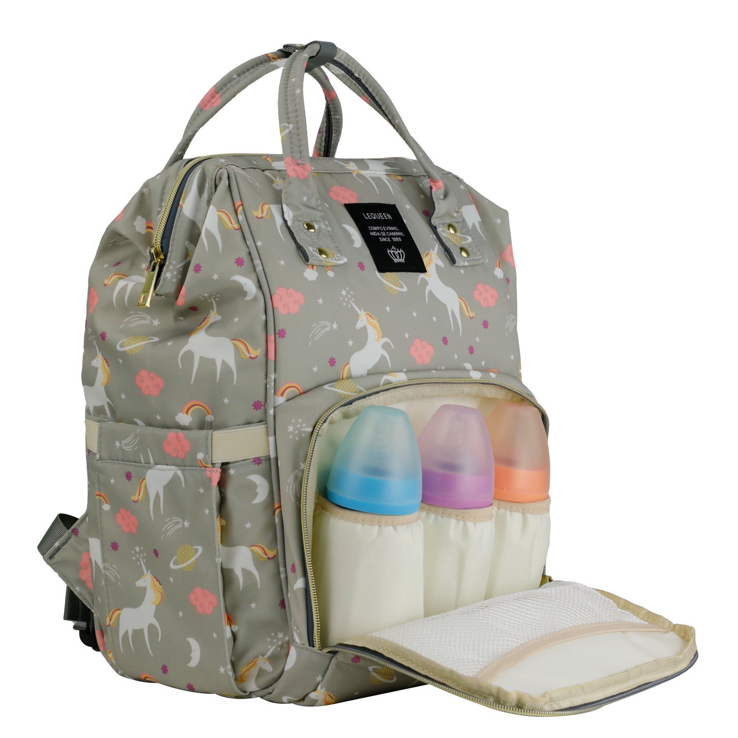 LEQUEEN Baby Nappy Diaper Bag Mummy Large Sports Travel Backpack Wooterproof
