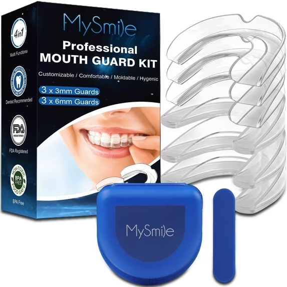 MySmile 6pc 3S+3M Adult Kids Mouth Guard for Grinding Teeth at Night A ...