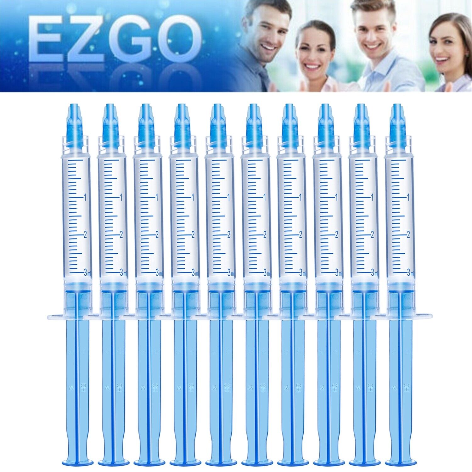 EZGO 10pc 3ml Teeth Whitening Gel Strong Tooth Bleaching for Dental Clinic FDA