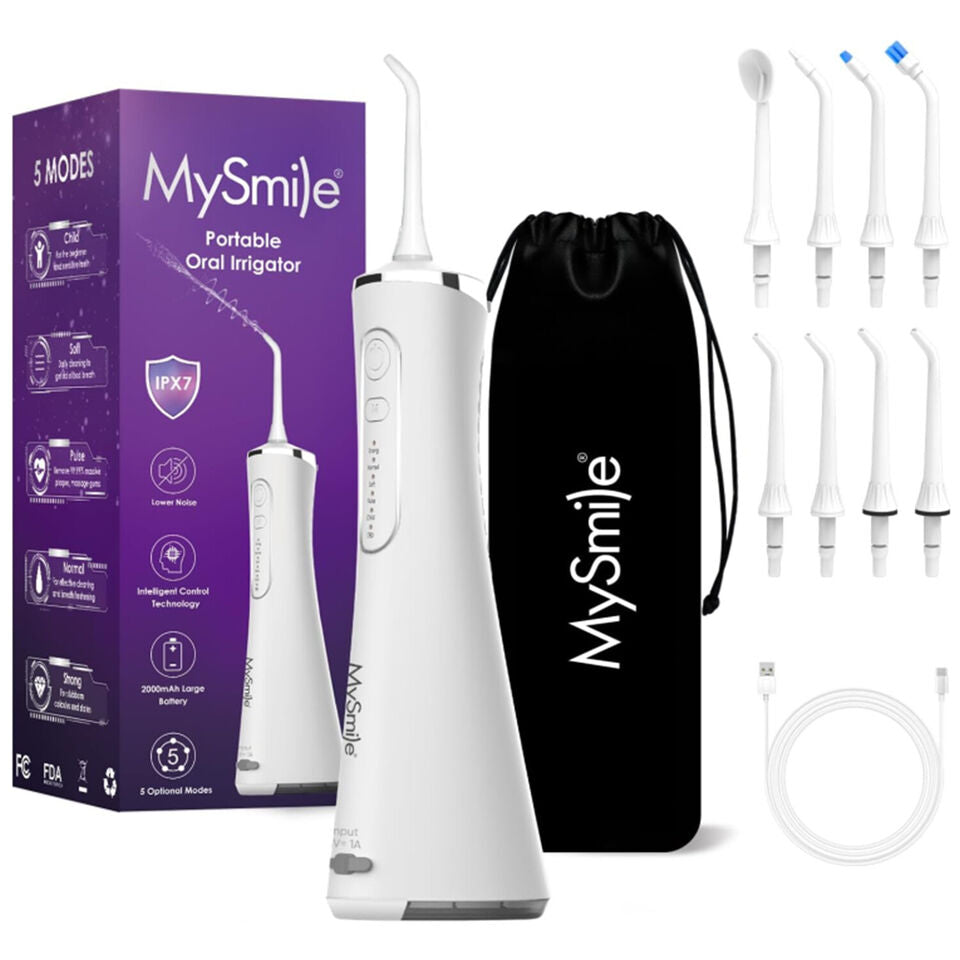 MySmile Cordless Water Dental Flosser for Teeth Oral Irrigator 5 Modes LP211