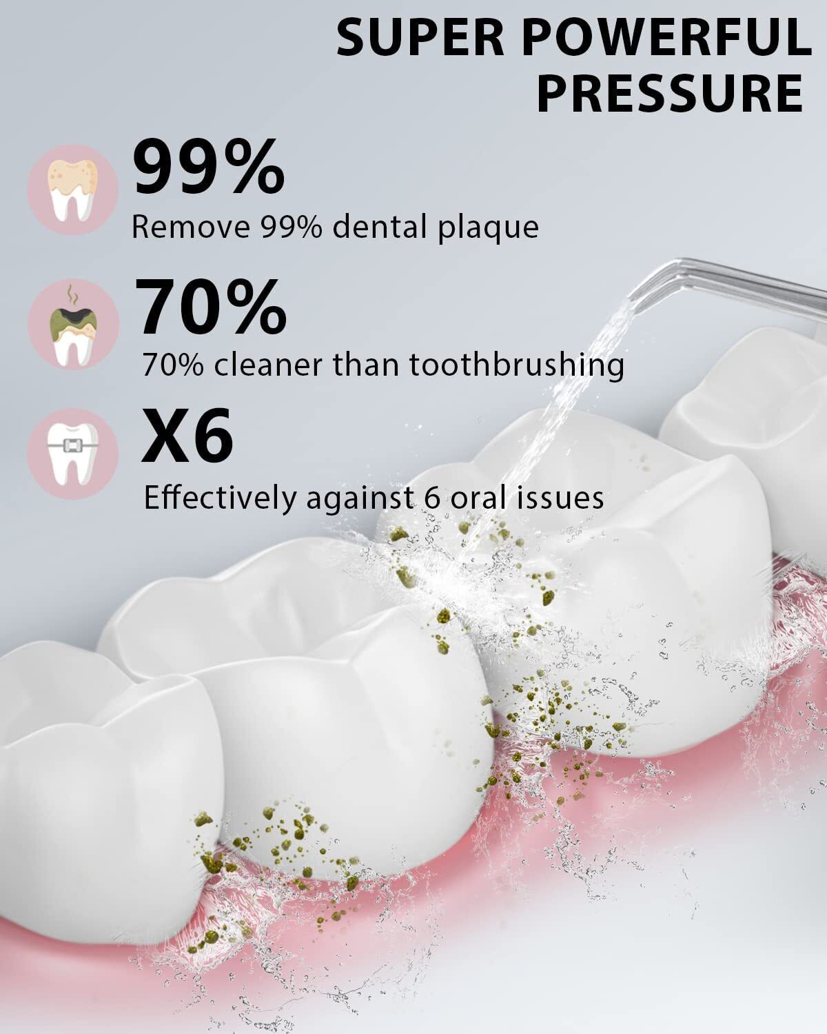 MySmile Portable OLED Oral Irrigator Water Flosser 8 Jet Pick Tips 5 Model