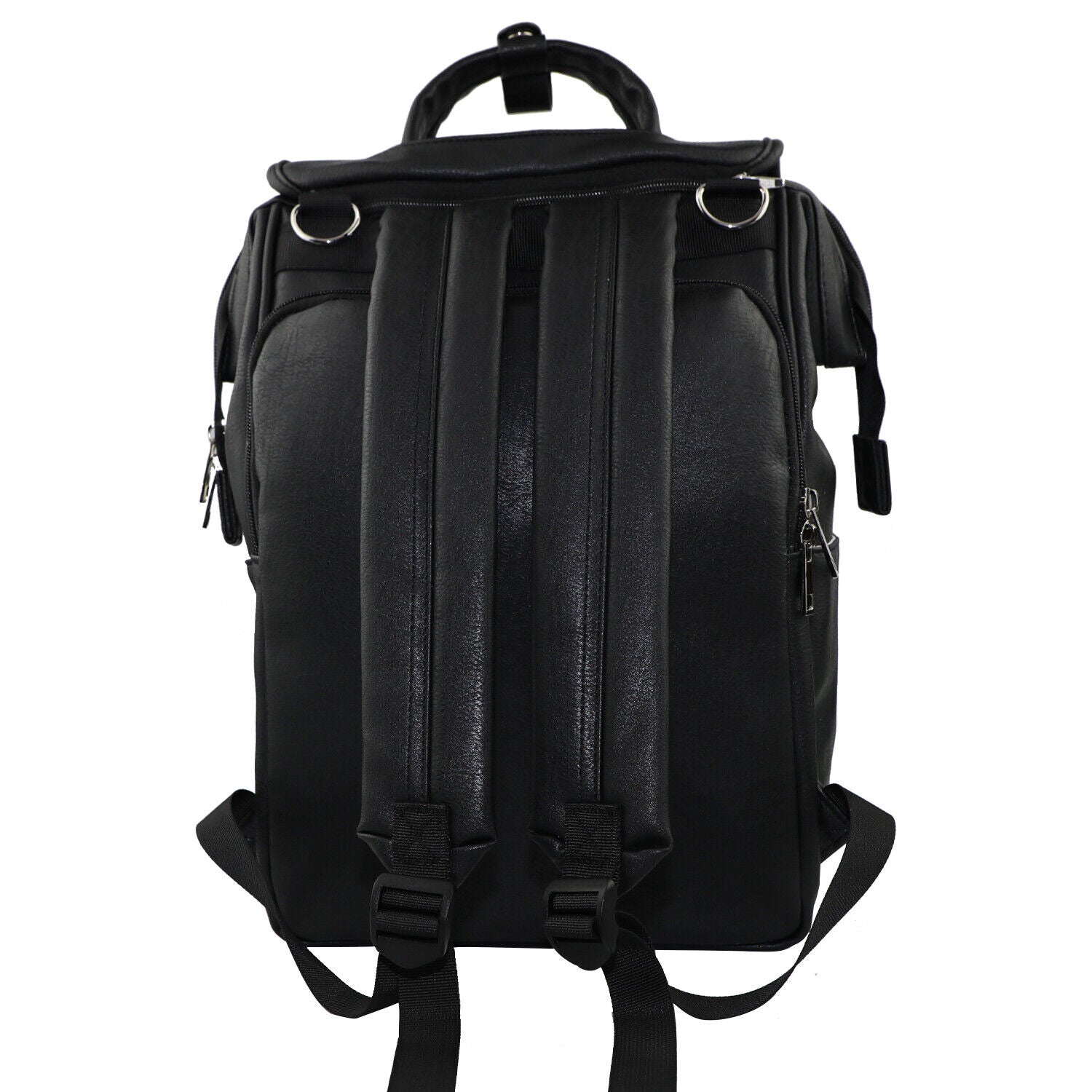 PU Leather Baby Diaper Bag Large Nappy Backpack with Changing Pad Bottler Warmer