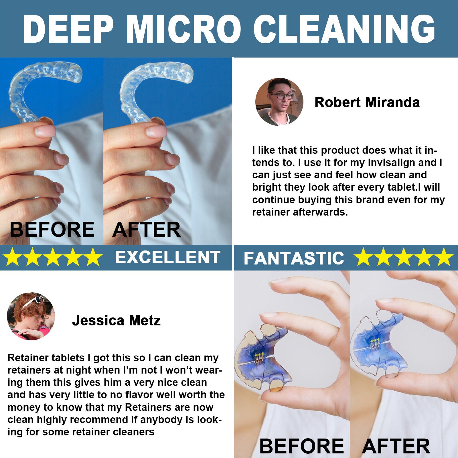 MySmile 120pc Retainer Cleaner Denture Cleaning Tablets, 3 Min Faster Denture Cleaner, Help to Remove Stains, Bad Odor, Plaque from Aligner, Invisalign, Mouth Guard, Night Guard