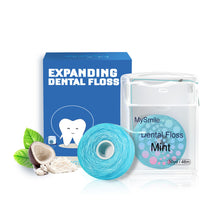 Load image into Gallery viewer, MySmile 2pc 50yd Expanding Deep Clean Cool Mint Waxed Dental Floss Picks Floss Threader for Braces Bridge Implant

