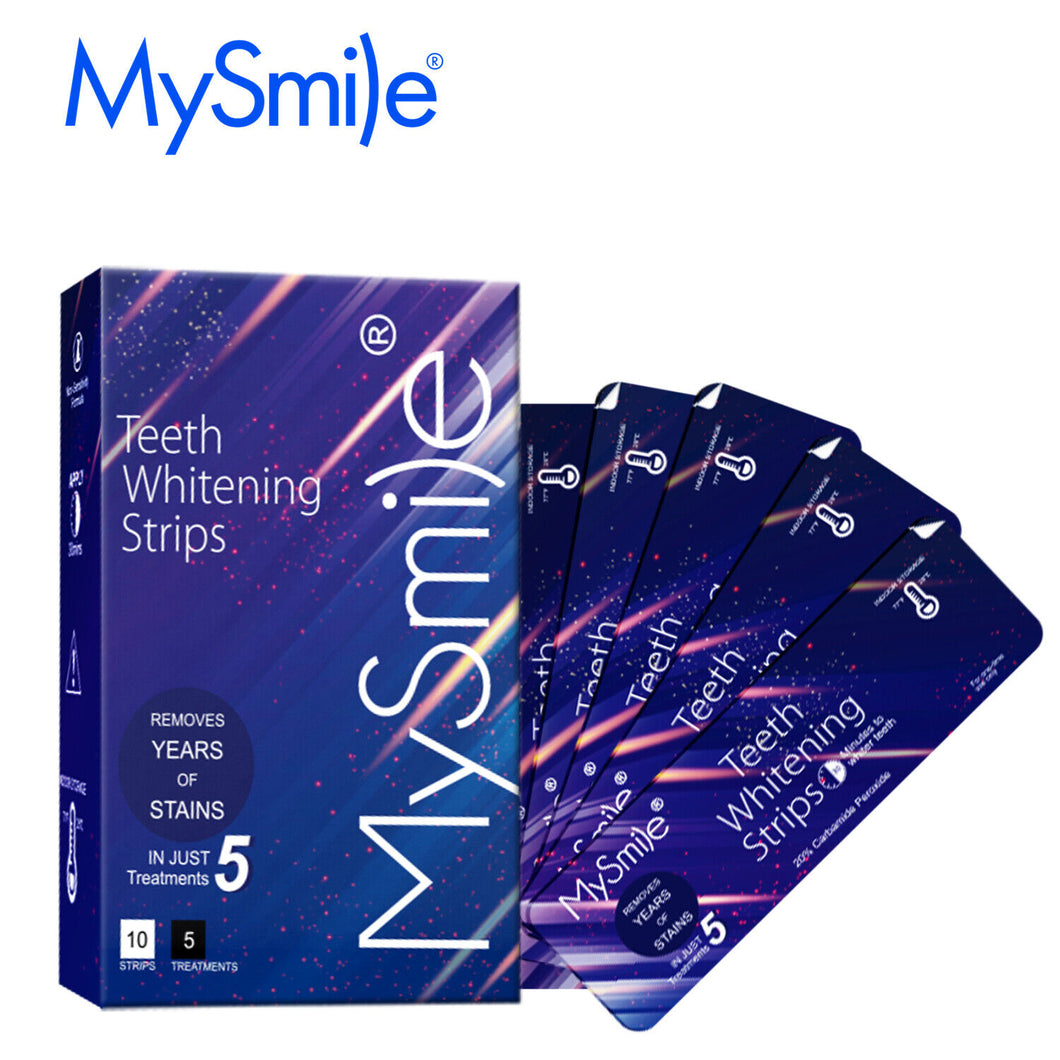 MySmile 10pcs 5 Treatment 20%CP Teeth Whitening Strips 1 Week Tooth Whitener Kit