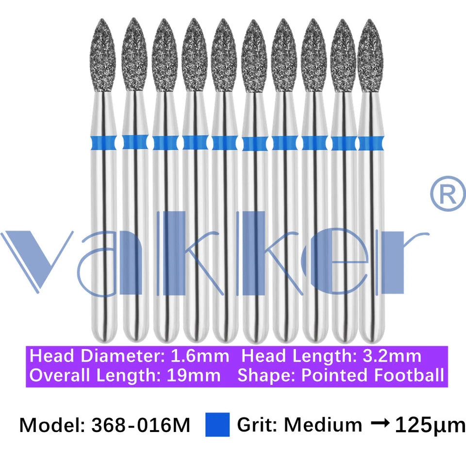 Vakker Dental Football FG Diamond Bur 368-016M 10/pk
