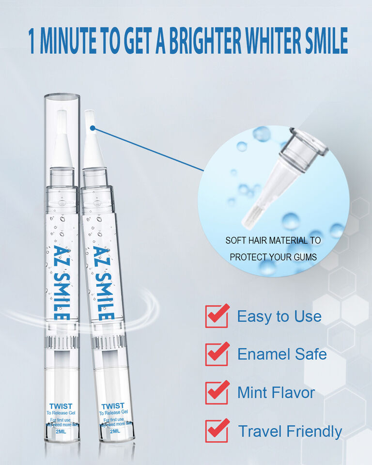 AZSmile 3PC Teeth Whitening Pen Non-sensitive Oral Gel System Stain Removal Gel