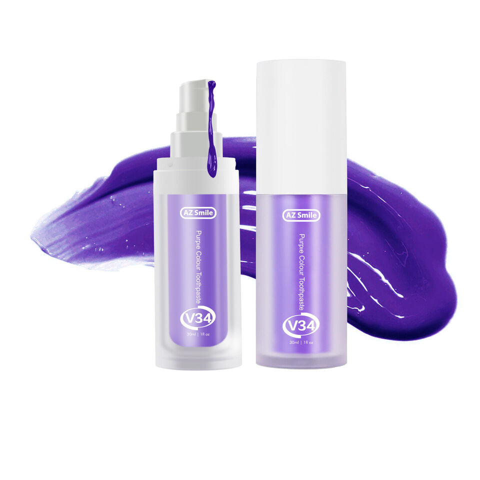 AZSmile V34 Purple Colour Corrector Serum PAP Teeth Whitening Color corrector Toothpaste Kit 30ML