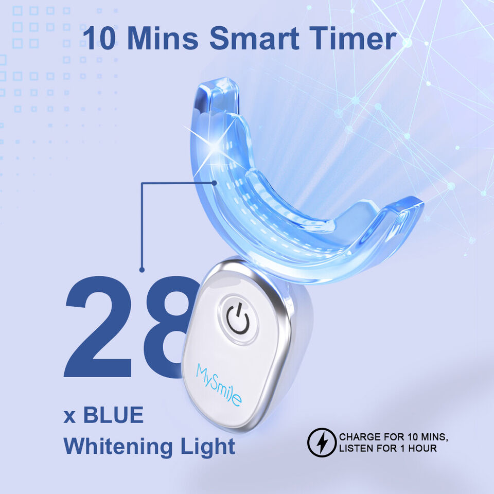 MySmile 2Packs Teeth Whitening Strips Kit with 28 LED Light 56PC Teeth White Strips