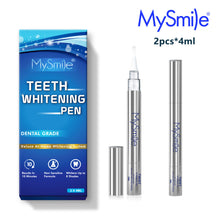 Load image into Gallery viewer, MySmile 4pc Deluxe Professional Teeth Whitening Pen Kit with 28-LED Light Tray, Mint Flavor 3x2ml 22%CP , 1x2ml 35%CP Teeth Whitening Gel, Remove Teeth Coffee Stain
