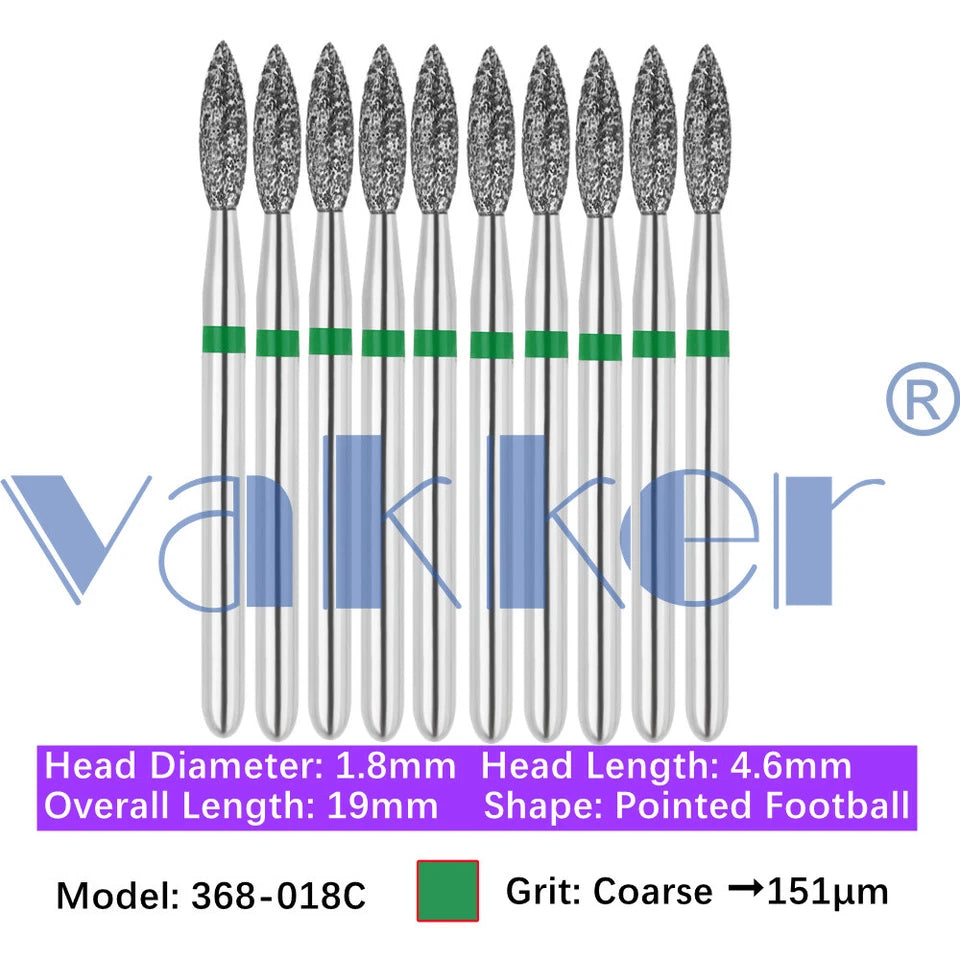 Vakker Dental Football FG Diamond Bur 368-018C 10/pk
