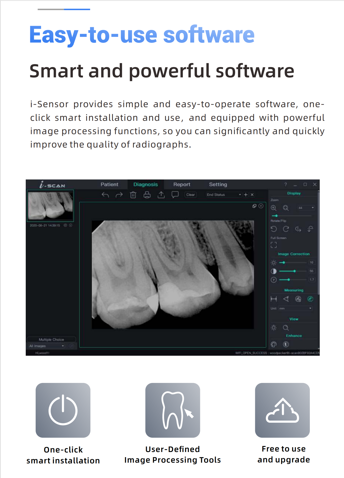 Woodpecker DBA® Intraoral RVG i Sensor H1 H2 Digital X-Ray Sensor w/ free software