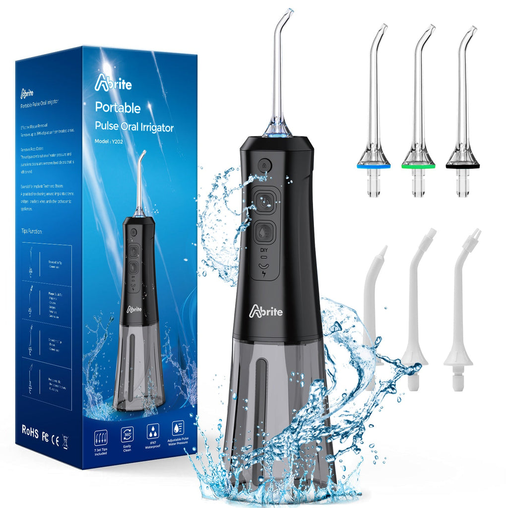 ABrite Cordless Water Flosser Rechargeable Portable Oral Irrigator for travel&home