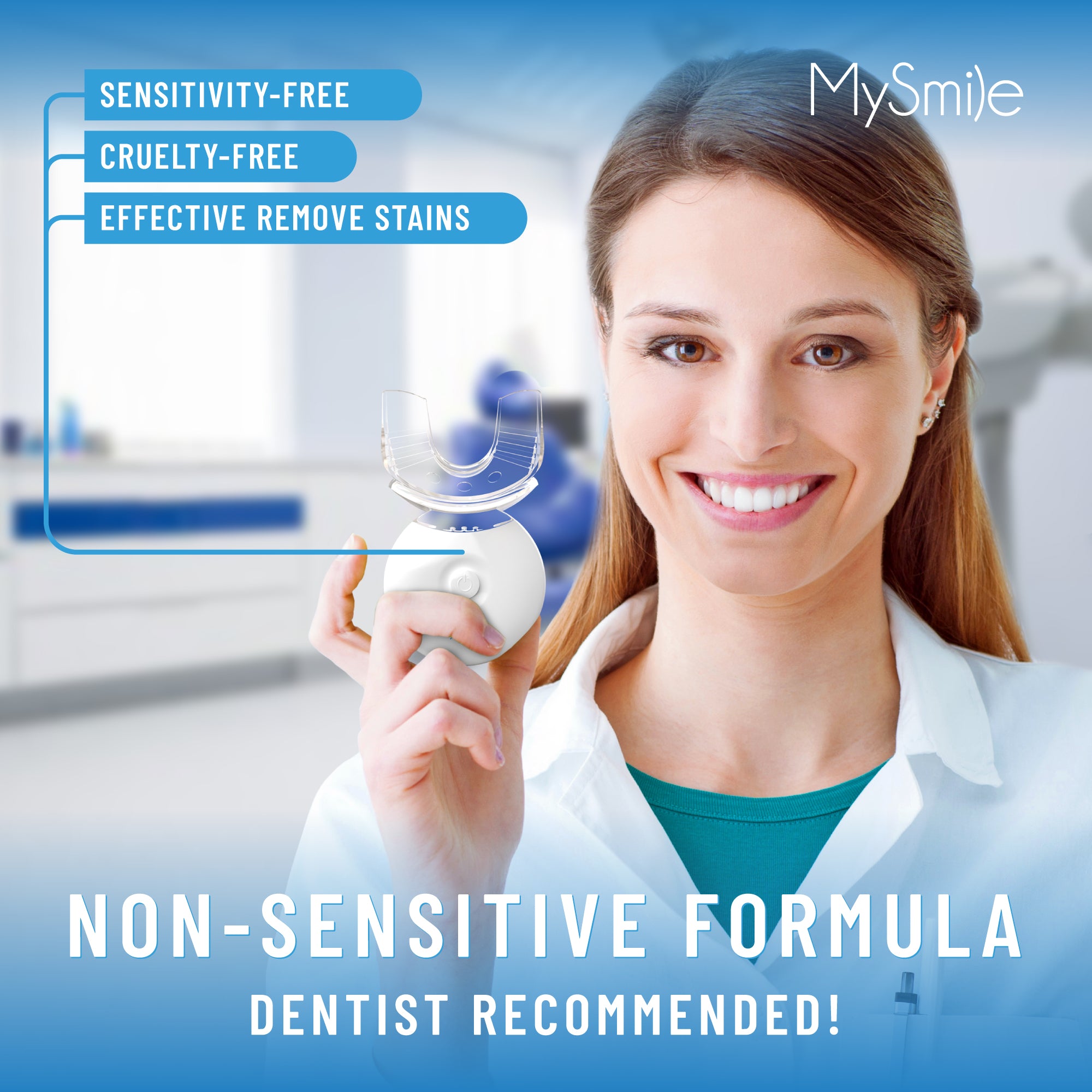 MySmile 35% Carbamide Peroxide Teeth Whitening Kit with Light Tray, 3*3ml Bleaching Gels, Tooth Whitener